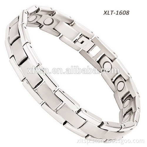 XLT-1600 Super Strong Neodymium Magnetic Bracelet, Men's Magnetic Bracelet for Therapy Silver Colored